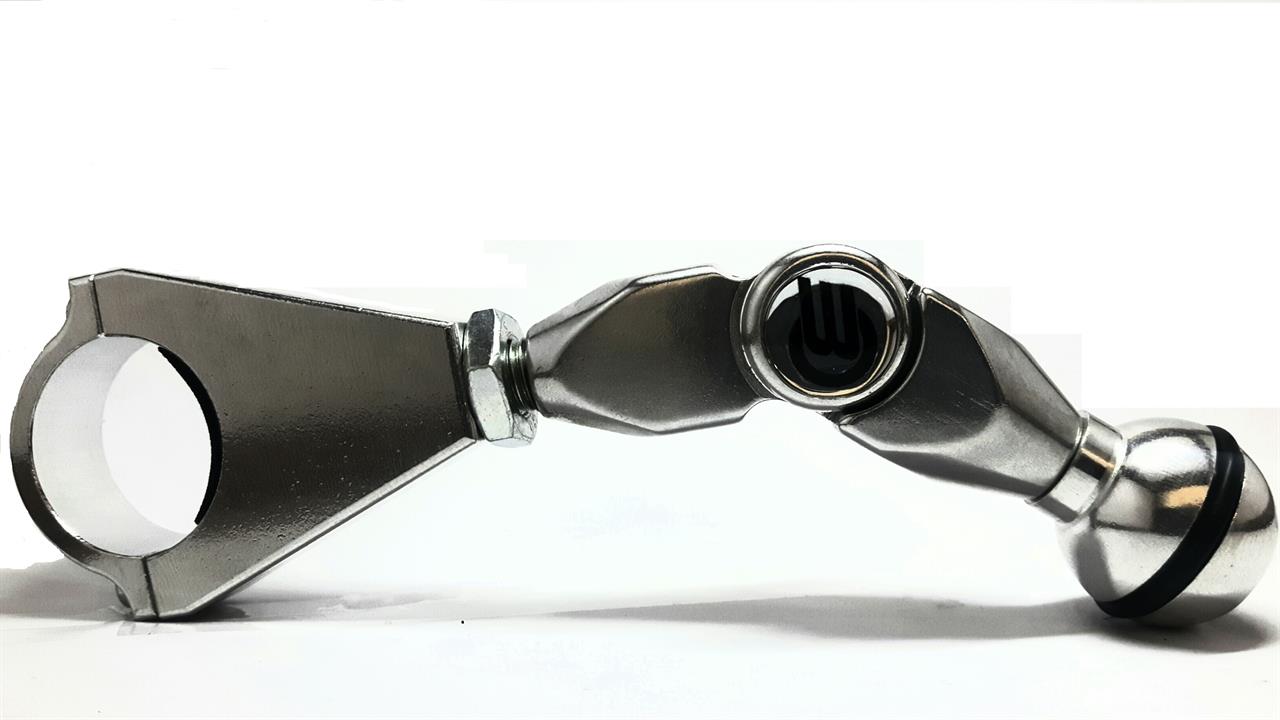 Rohrlenkerhalterung 28mm mit Kugel (25,4Ø) Chrom