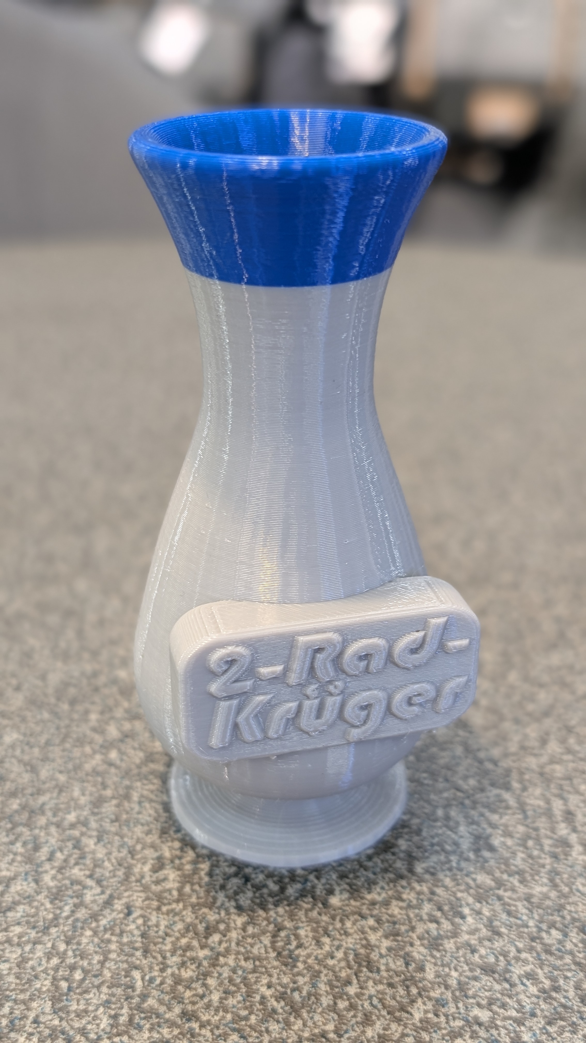 Blumenvase Zweirad-Krüger grau/blau