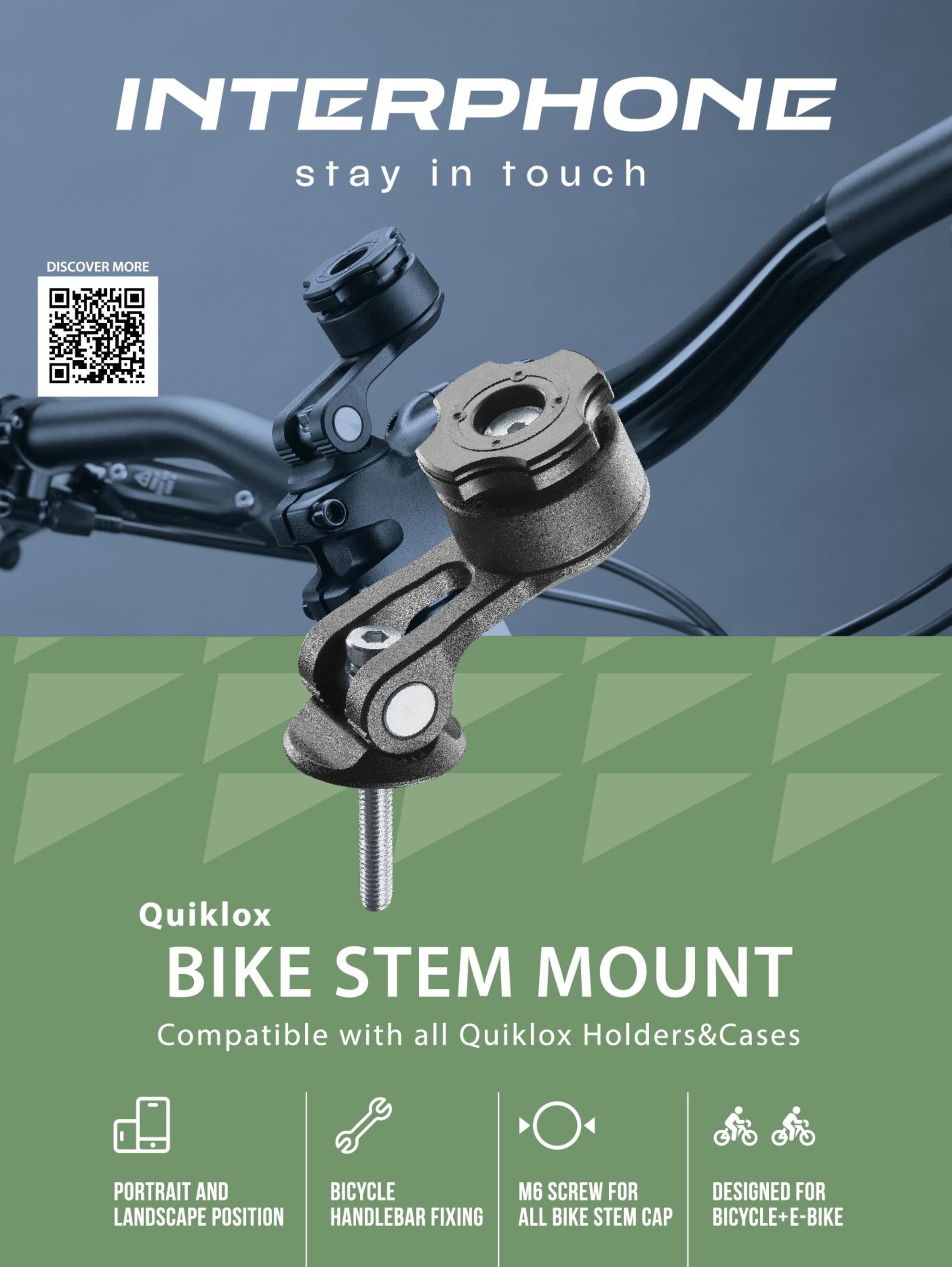 Interphone Quiklox Halter Fahrrad Vorbau