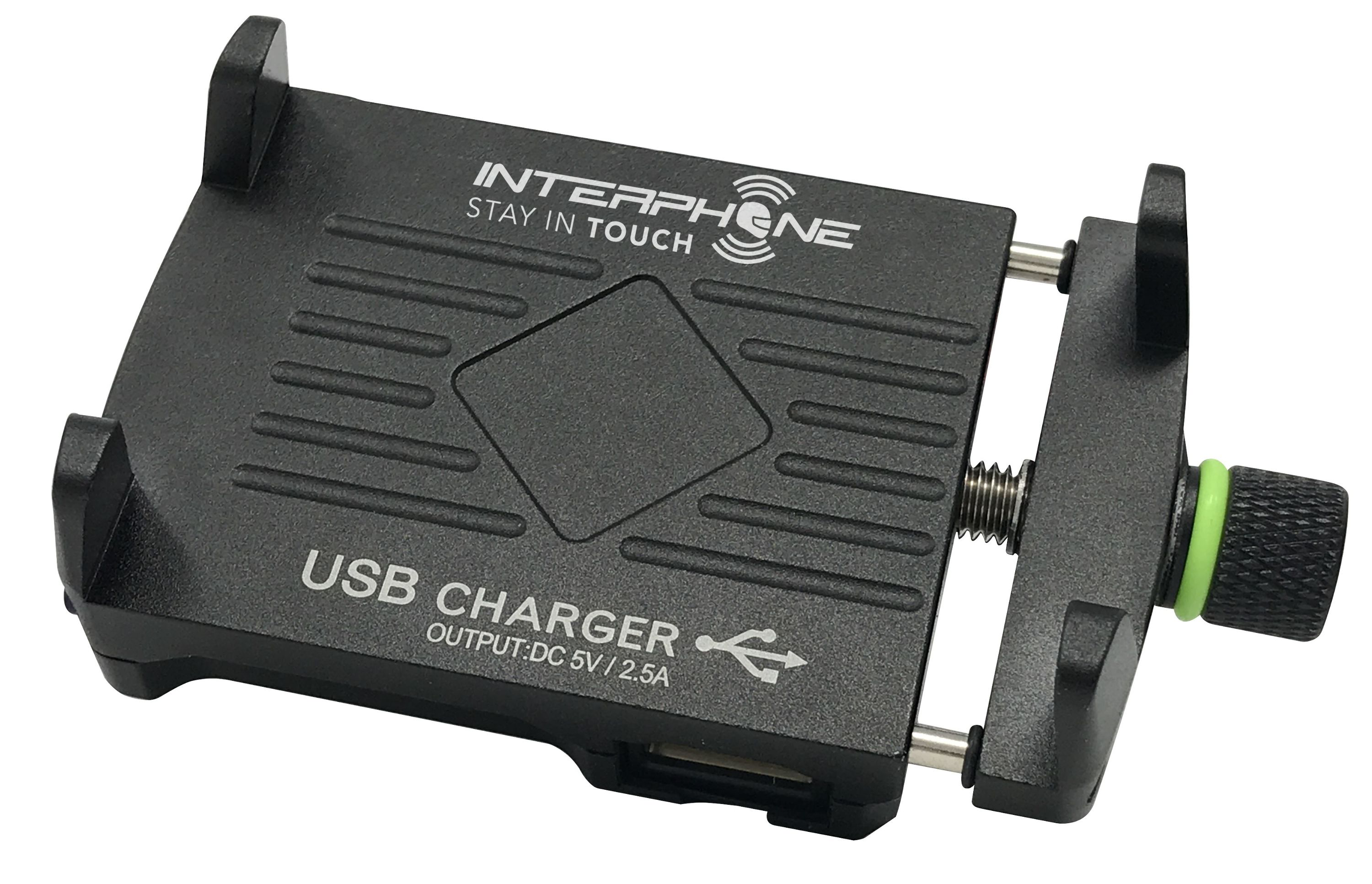 Interphone-Universale Handyhalterung Alu mit USB